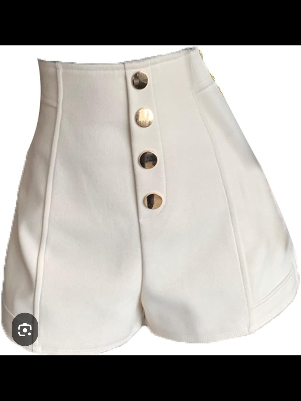 SHEIN Cream High-Waist Button-Front Shorts
